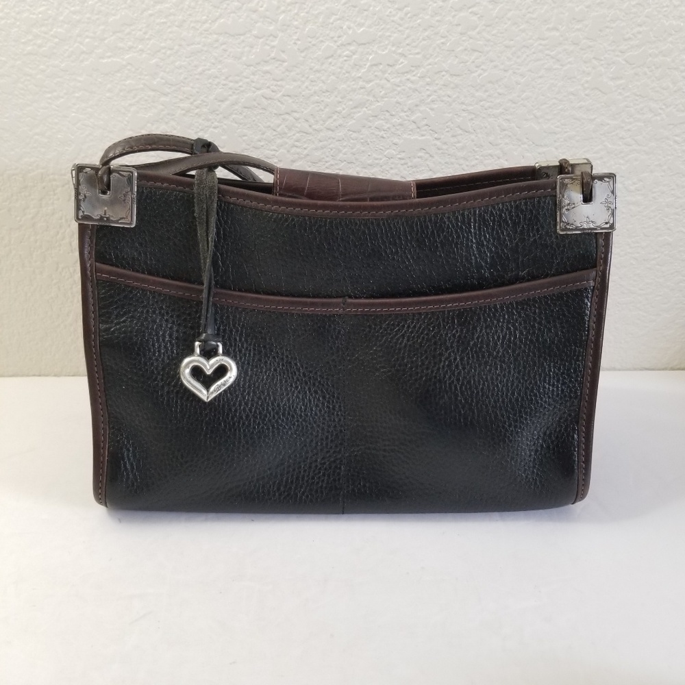 Vintage Brighton Womens Black/Brown Leather Purse